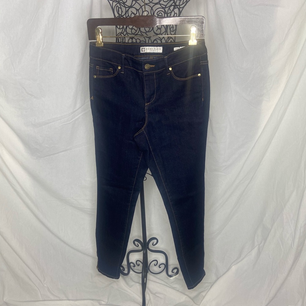 Anne Klein Skinny Zipper Ankle Jean Size 4 Missy